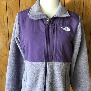North face medium fleece jacket purple zip up